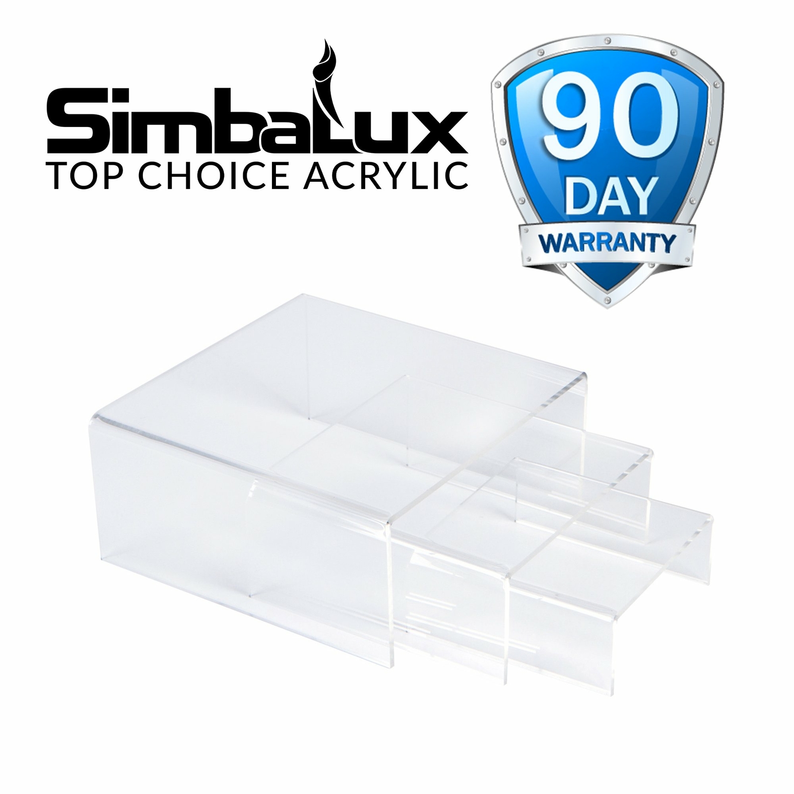 ​​[3-Set] SimbaLux® Acrylic Display Risers Clear Stand Medium Low Profile Tiered