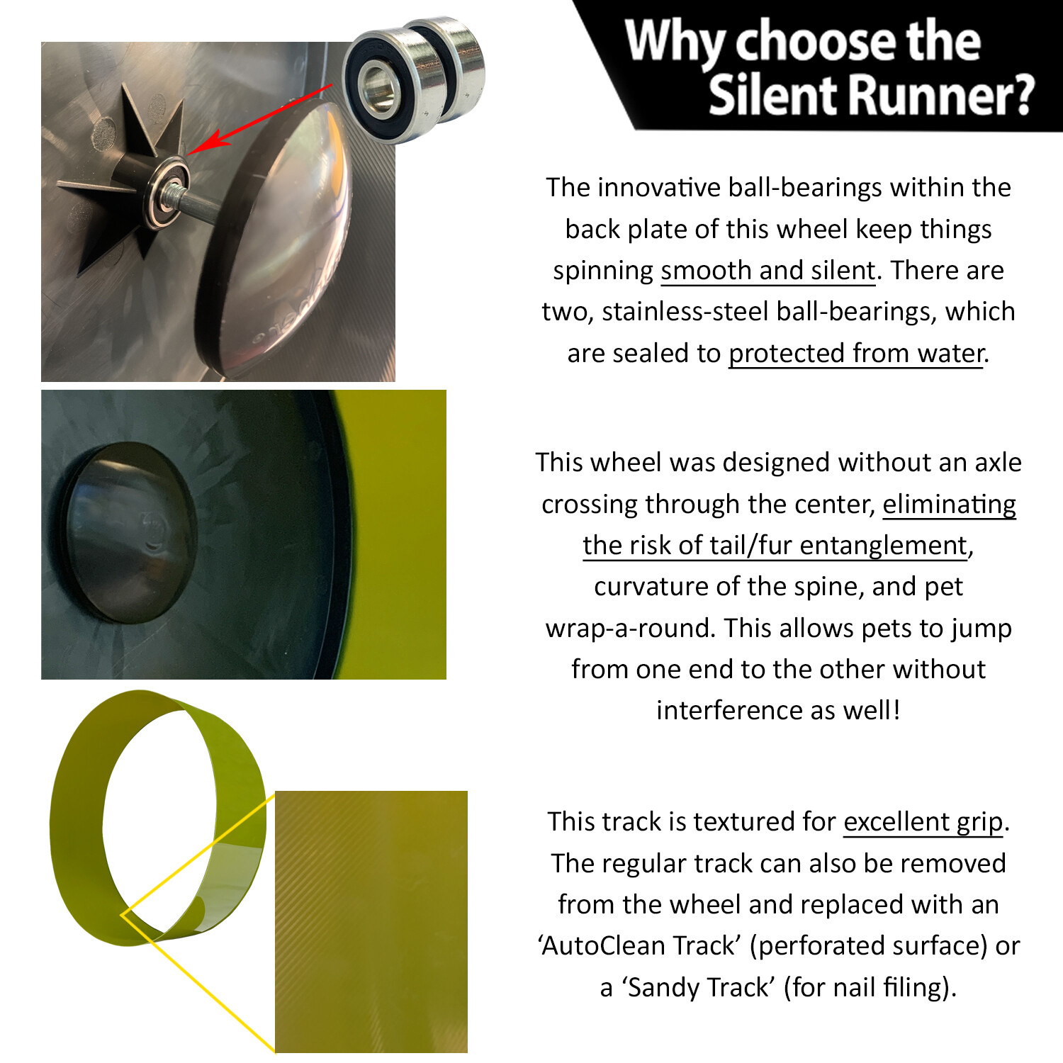 Silent Runner Wheel 12" Wide - Pet Exercise Wheel - Hedgehog, Sugar Glider, Rat