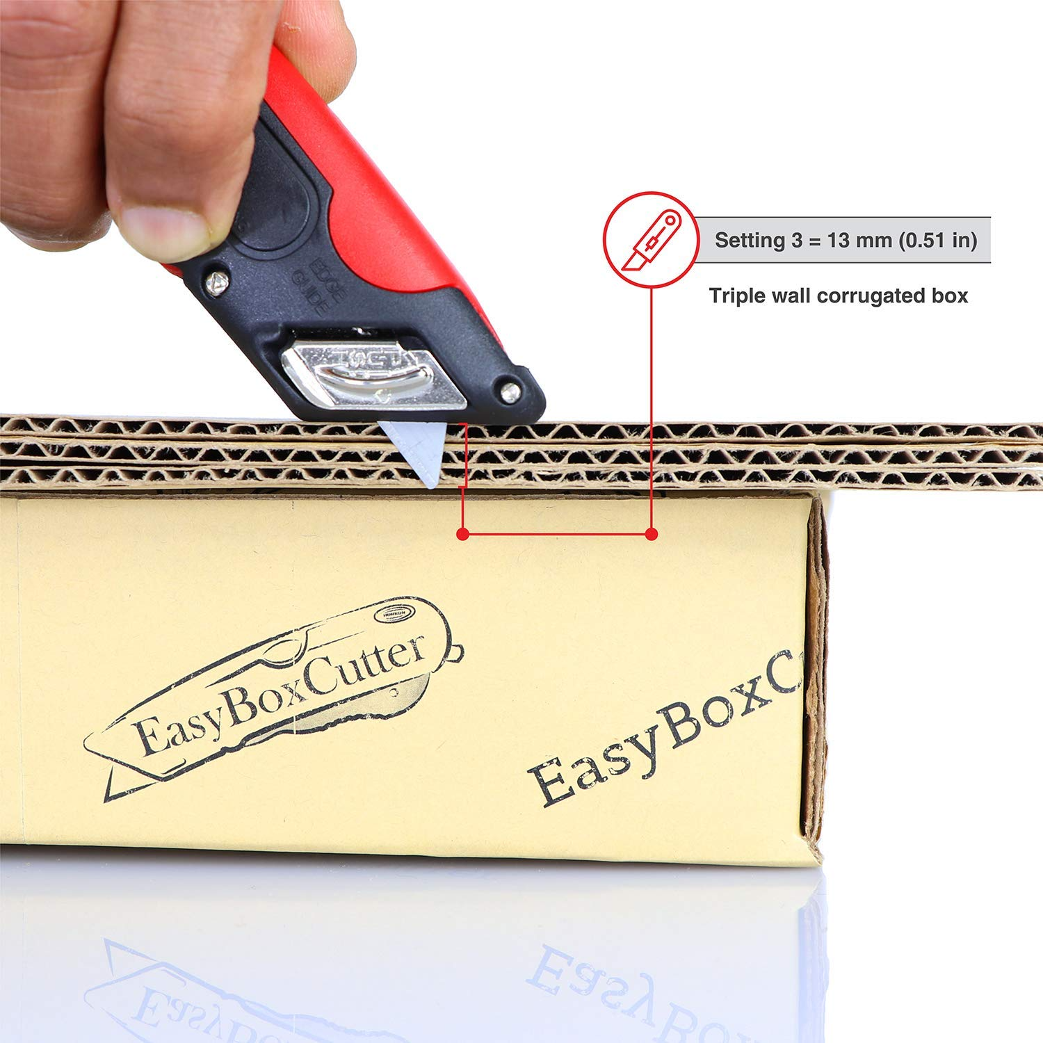 Easy Cut 2000 Red Box Cutter Standard Replacement Blades Edges Guide