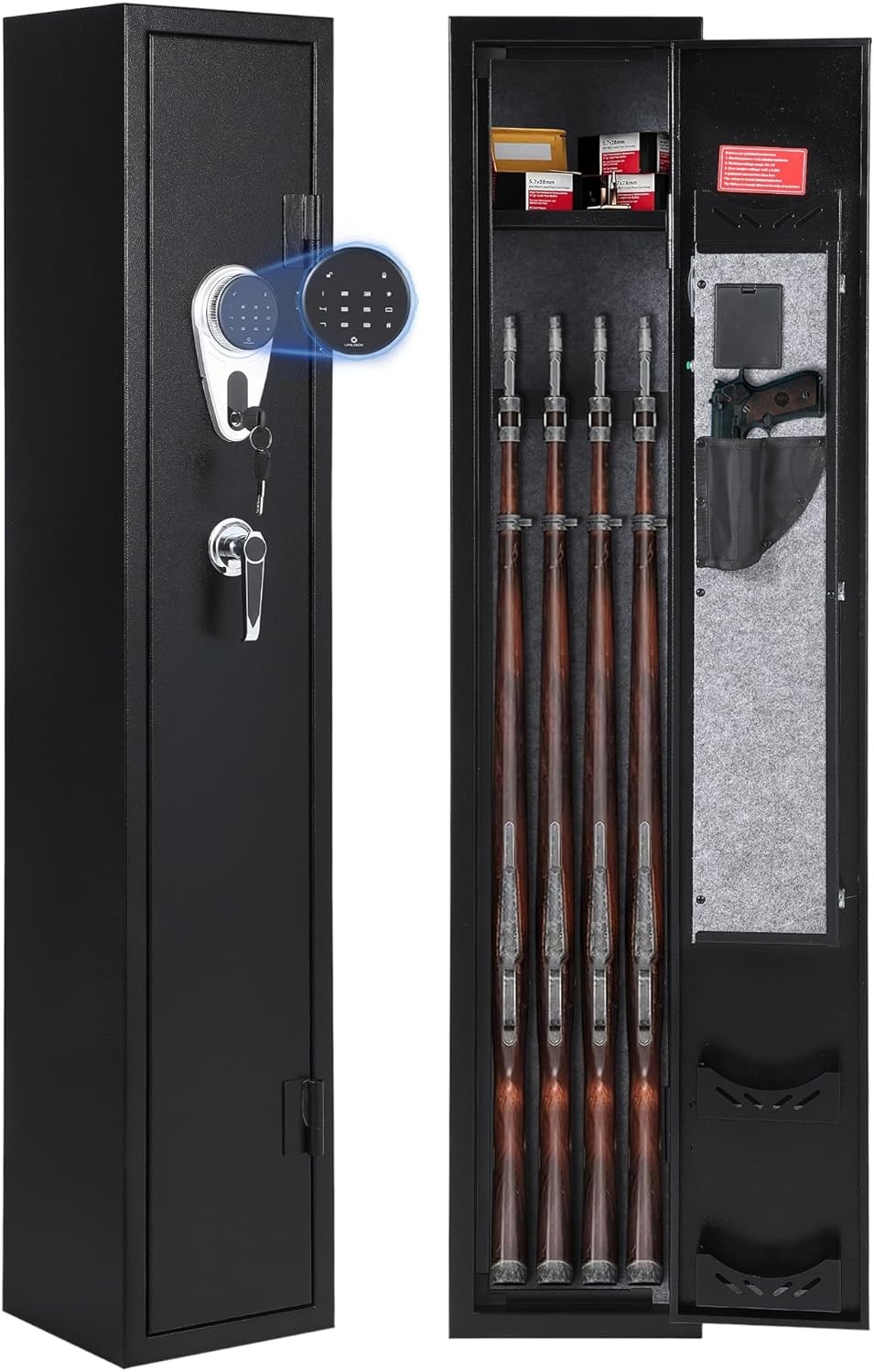 Heavy Duty Steel Gun Safe Cabinet w Digital Lock Removable Shelf for Home Office
