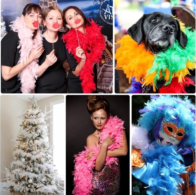 2 Yards 60 Grams Chandelle Feather Boa Dance Wedding Party Halloween Costume