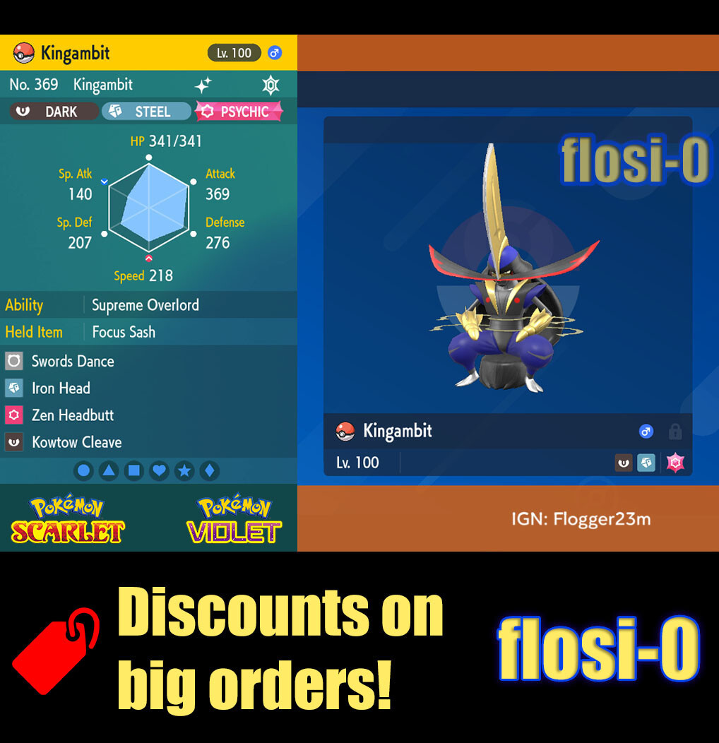 6IV Shiny Kingambit Pokemon Scarlet and Violet
