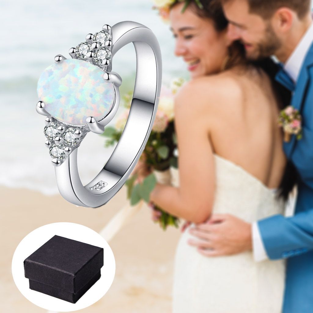 Natural Ethiopian Opal Stone 925 Sterling Silver Handmade Ring Wedding for Gift