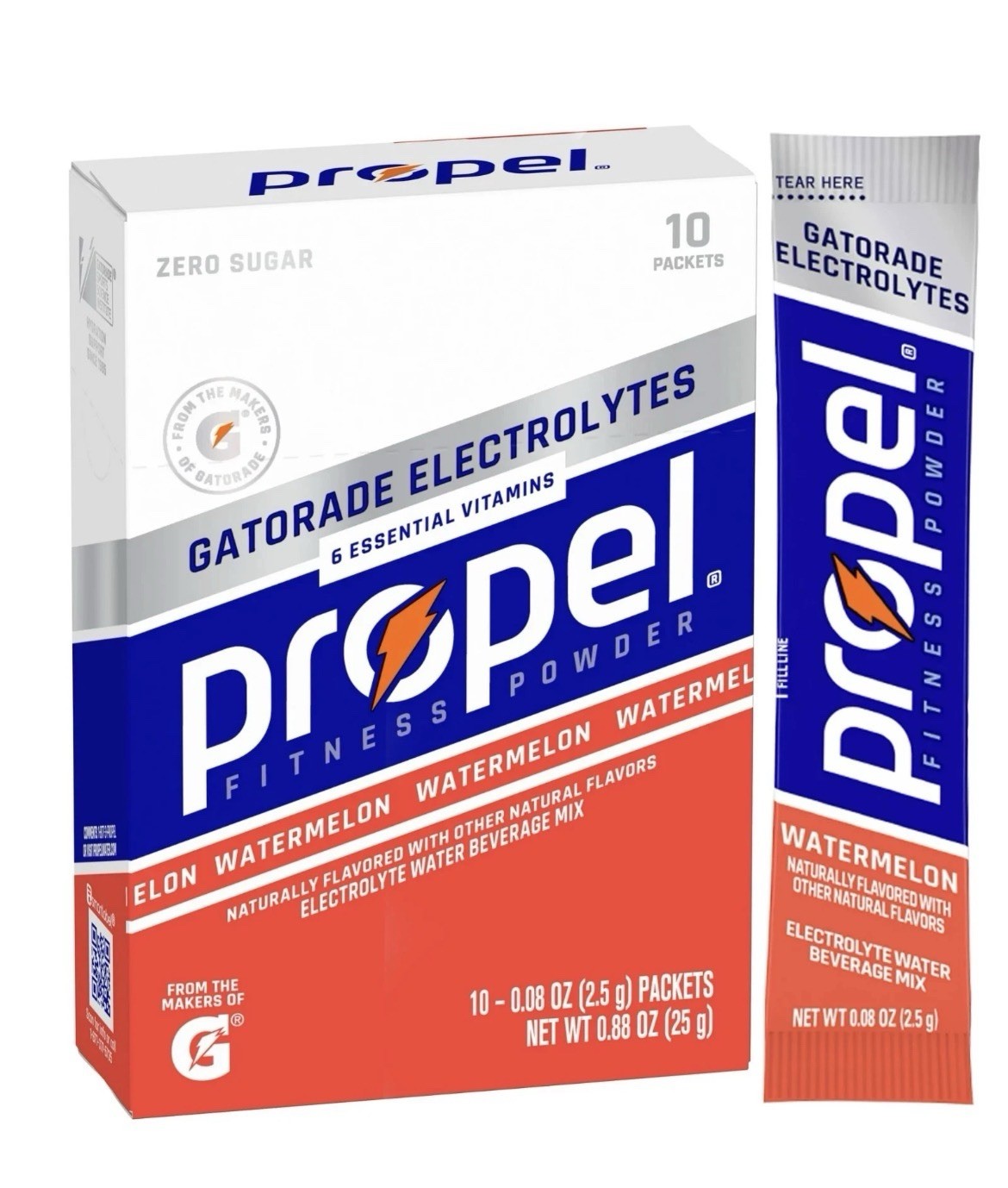 Propel Watermelon Drink Mix 12 Boxes of 10 Zero Sugar Electrolytes 120ct