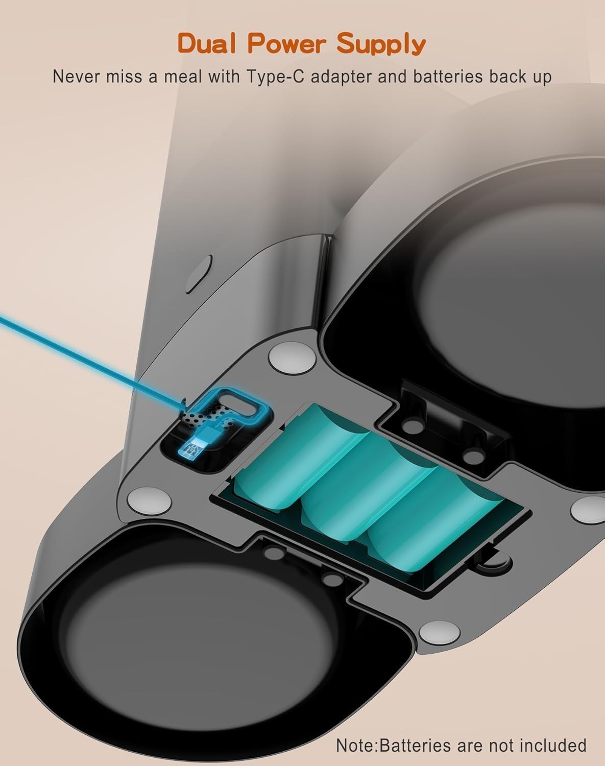HoneyGuaridan 5L Automatic Cat Feeder for Two Cats, Food Dispenser
