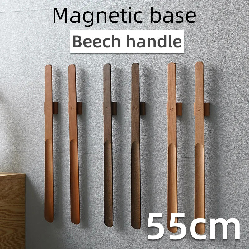 55CM Wooden Long Handle Magnetic Shoehorn Long Shoe Spoon Horn for Shoes Wear Sh