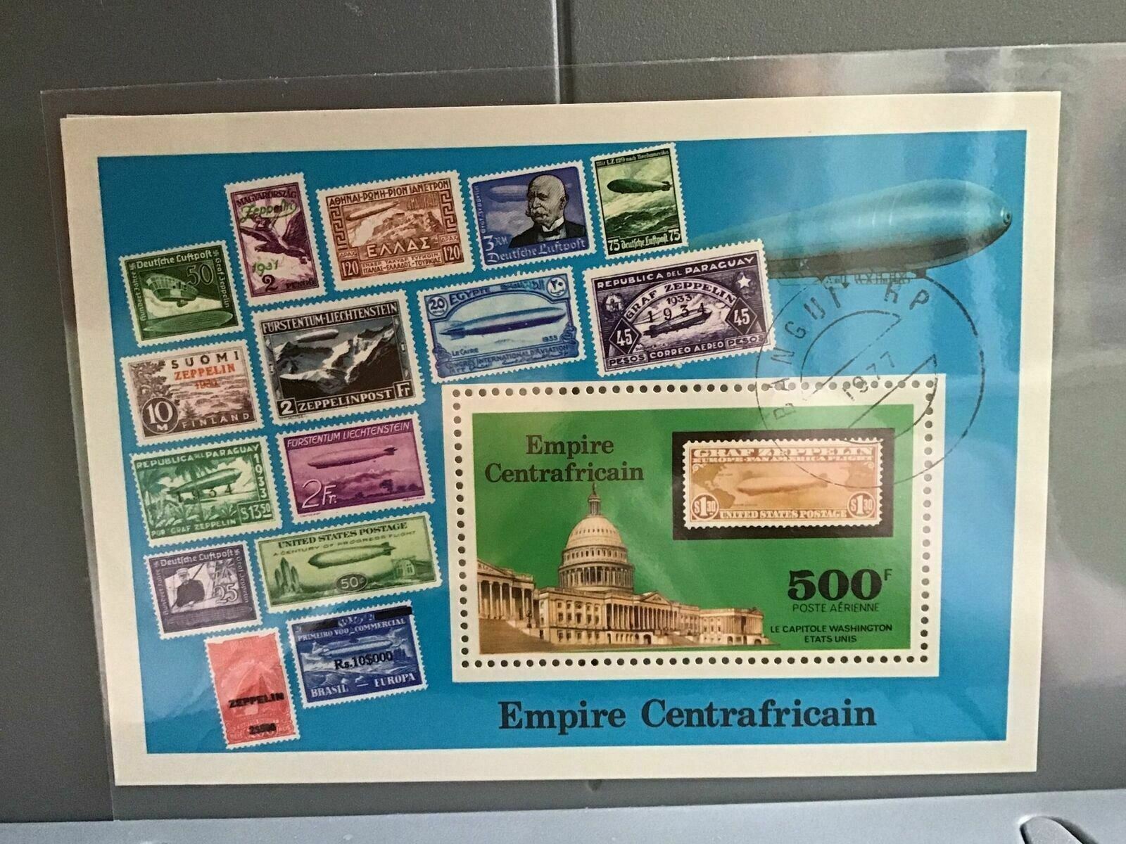 Central Africa 1977 Zeppelin Illustrated cancelled stamp  sheet   R26782