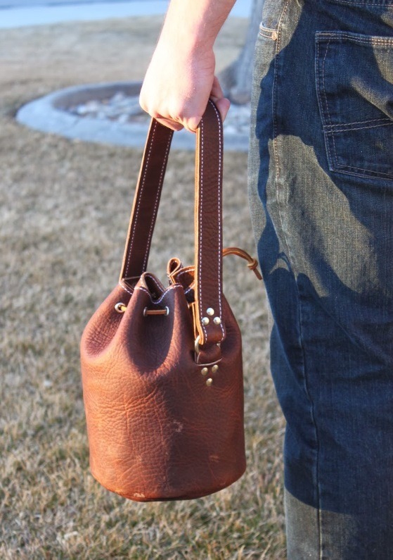 Leather Shotgun Shell Ammo Pouch/Shell Holder Bag Bucket Custom Made