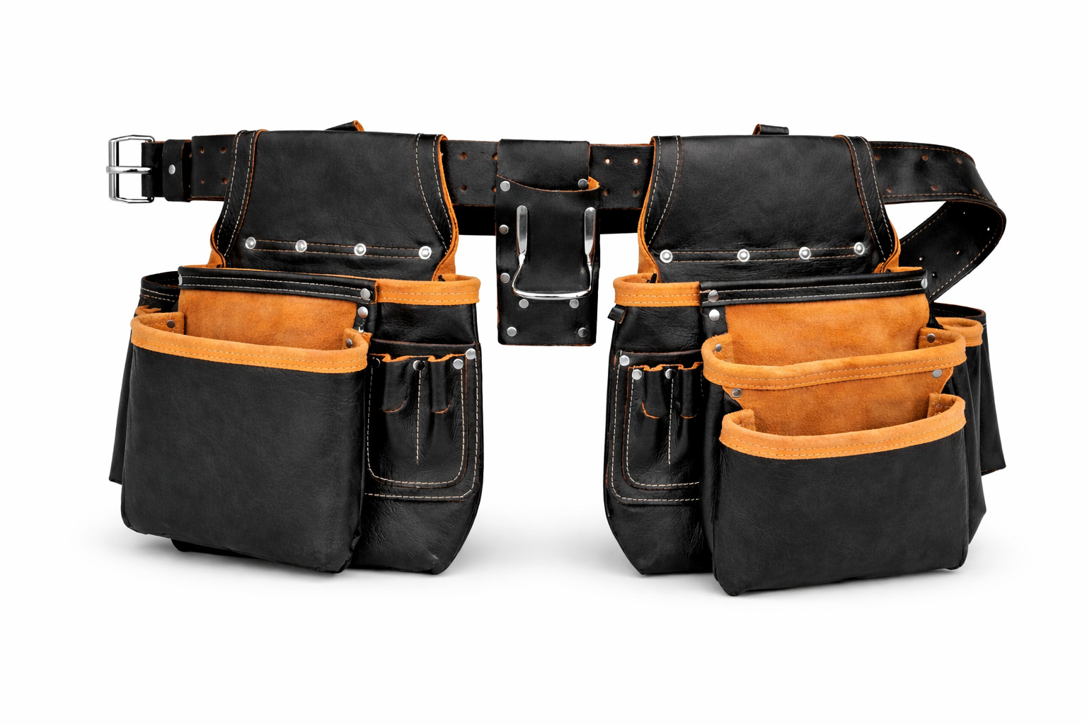 Full Grain Leather tool belts for men, Heavy-duty Carpenter Tool Rig organizer