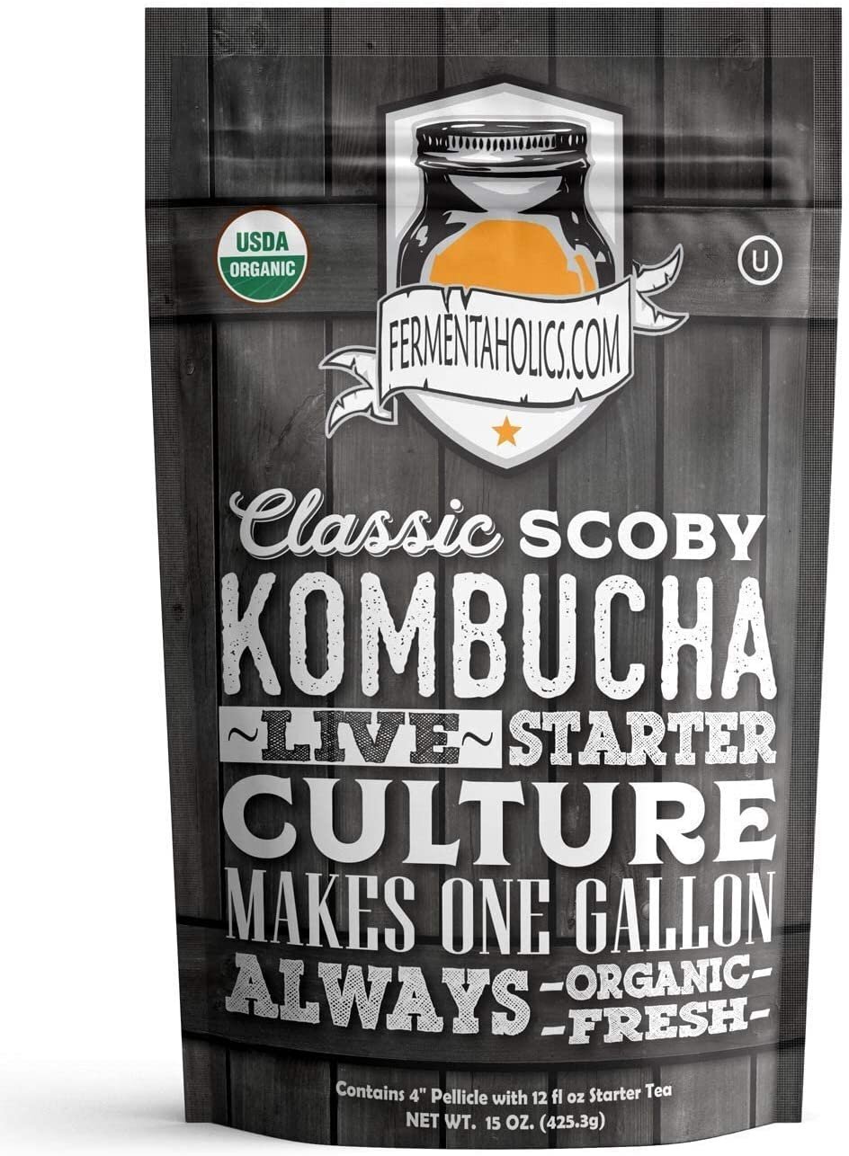 Kombucha Essentials Kit - ORGANIC SCOBY - Brew kombucha at Home