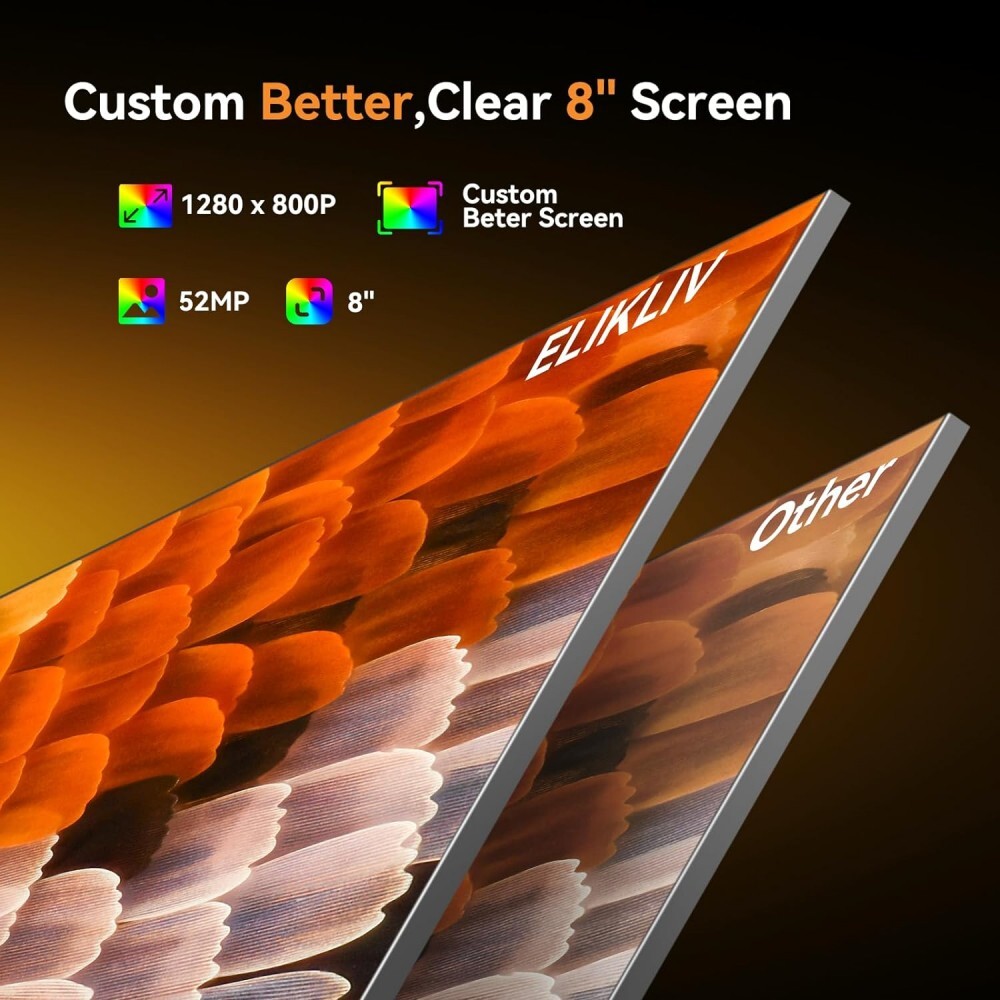 2000X LCD Digital Microscope Elikliv EM4K 4K 52MP Soldering Microscope w/ Stand