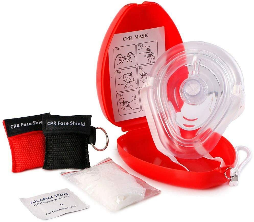 CPR Mask with One-Way Valve - First Aid Face Shield - With Bonus Pocket CPR Mask