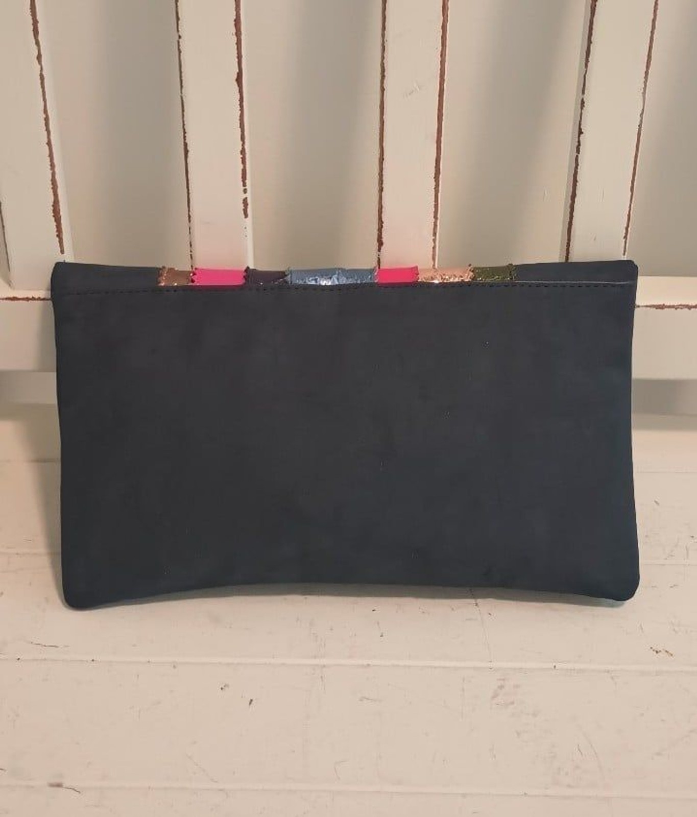 Clutch Handbag Navy Multicolor Detail