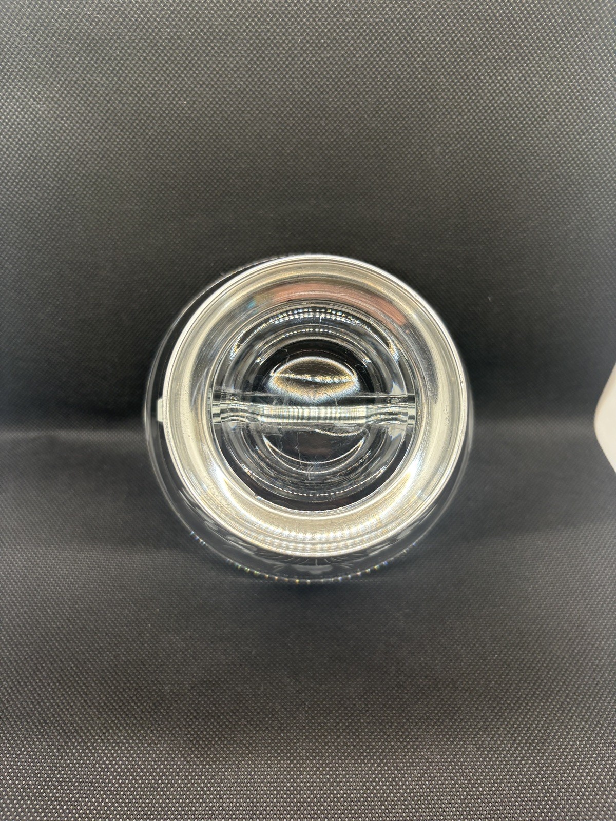 Floral Vintage Etched Glass Divided condiment Bowl with Sterling Silver Base