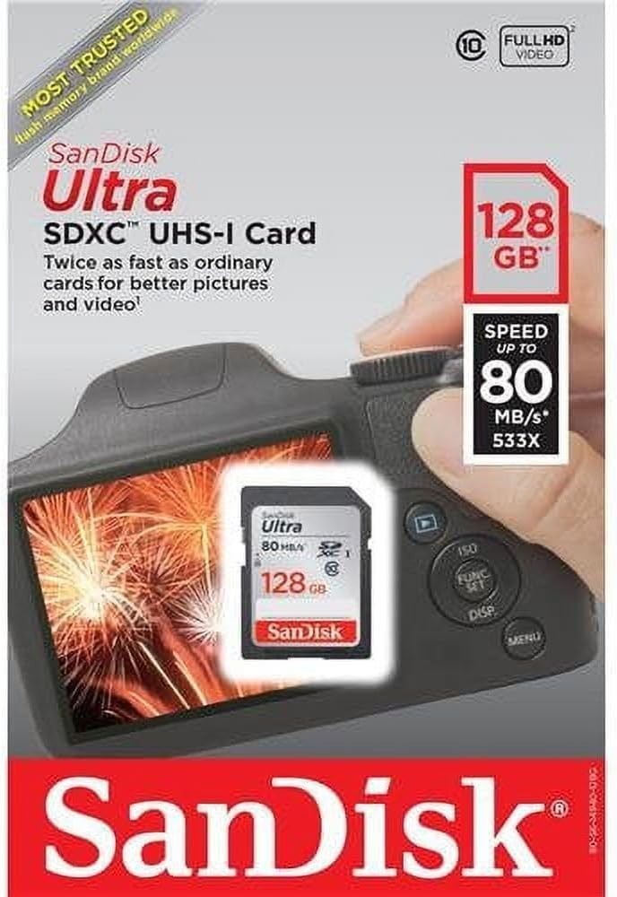 SanDisk Ultra Plus 128GB SDXC UHS-I SD Memory Card High Speed