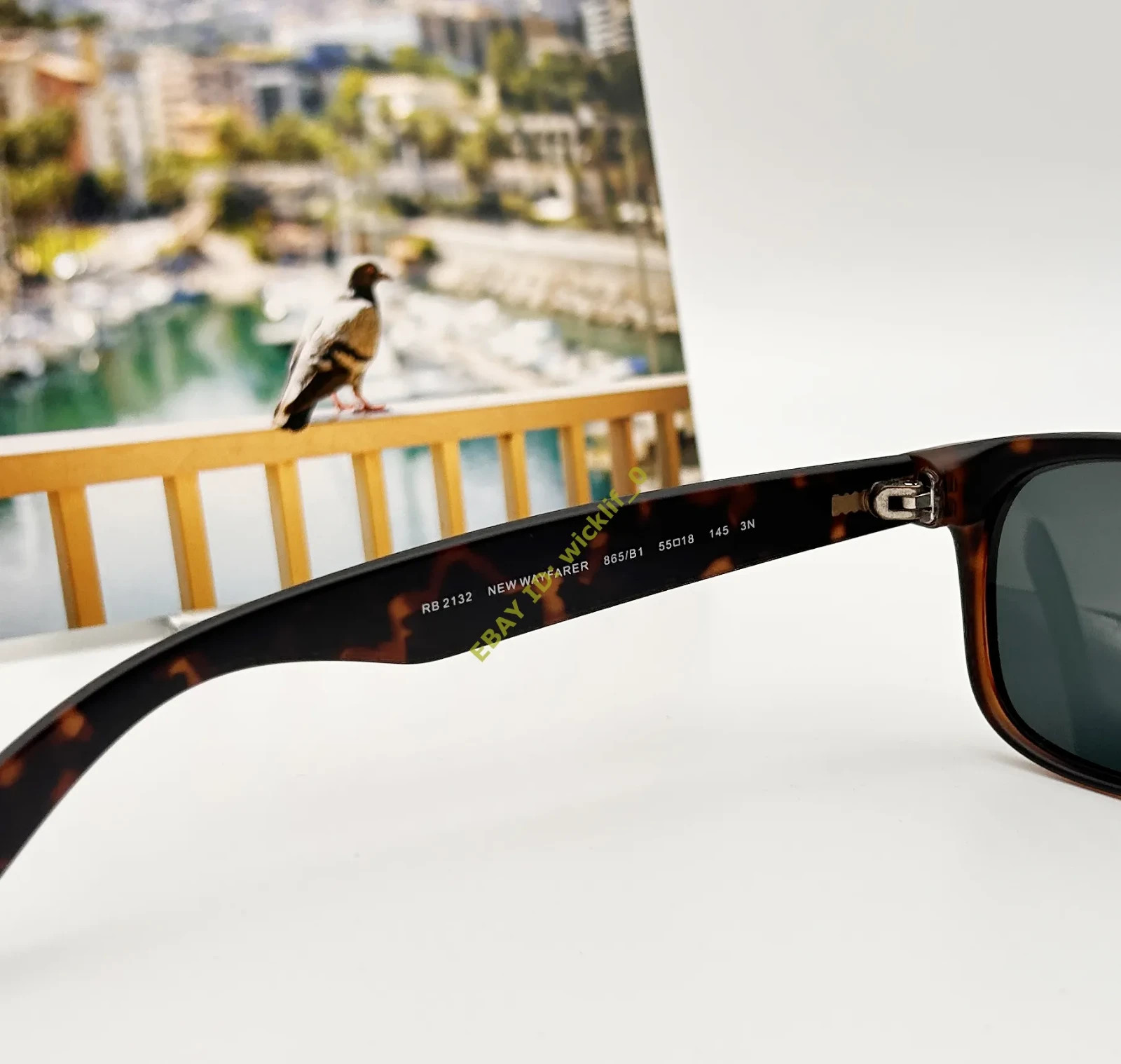 Ray-Ban RB2132 New Wayfarer 865/B1 55mm Matte Havana Sunglasses Dark Grey Lens