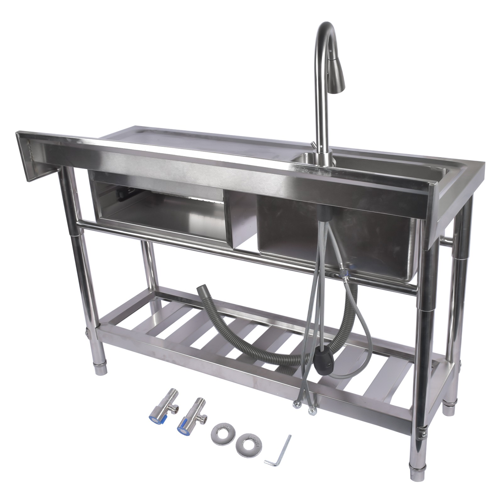 Garage Outdoor Sink Kitchen Commercial Sink Free Standing Sink Laundry Silver