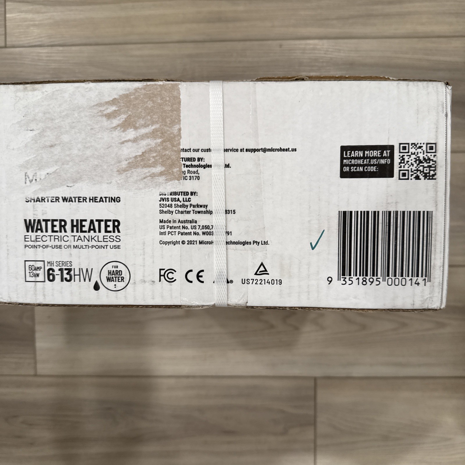 JVIS MicroHeat 6-13 240V 13kW 5-GPM Smart Tankless Electric Water Heater White