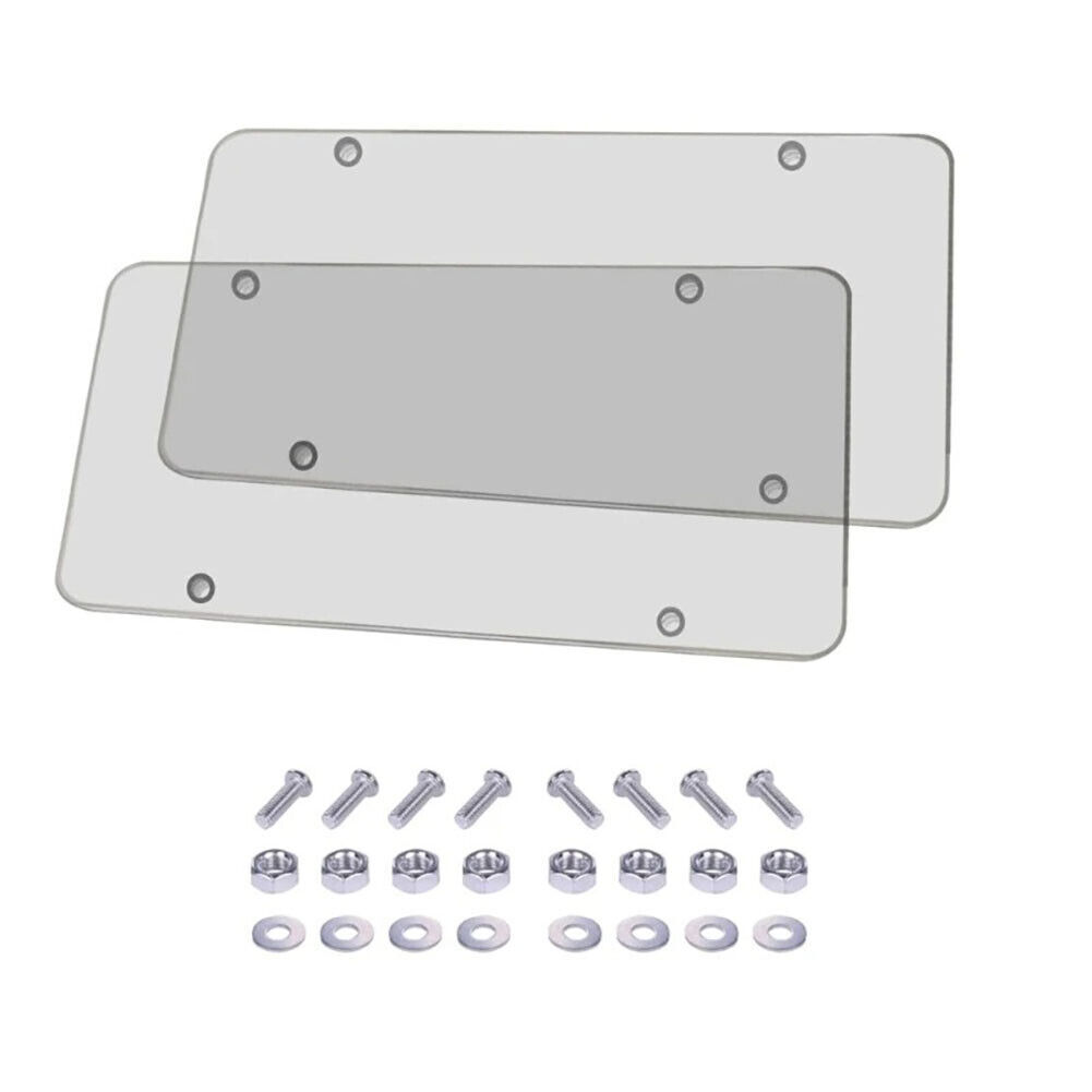 2pcs Shatterproof Licence Plate Frame Cover Universal Licence Plate Protector