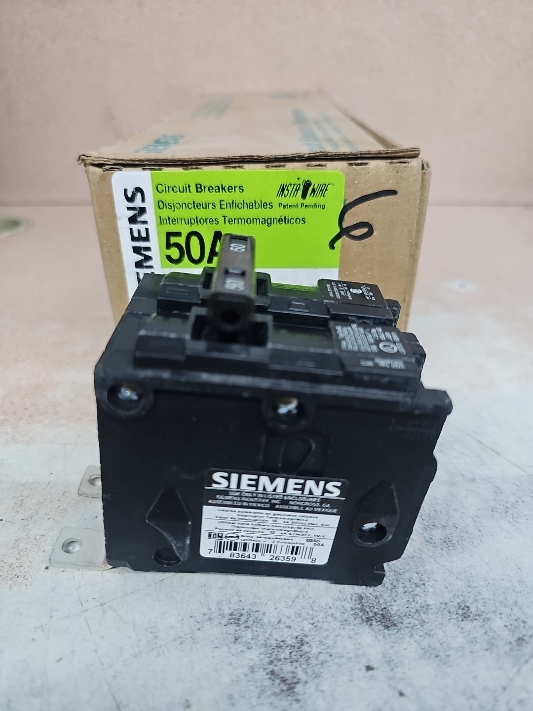 Siemens B250 50 Amp 2 Pole 120/240 Volt BL Bolt on Circuit Breaker NEW