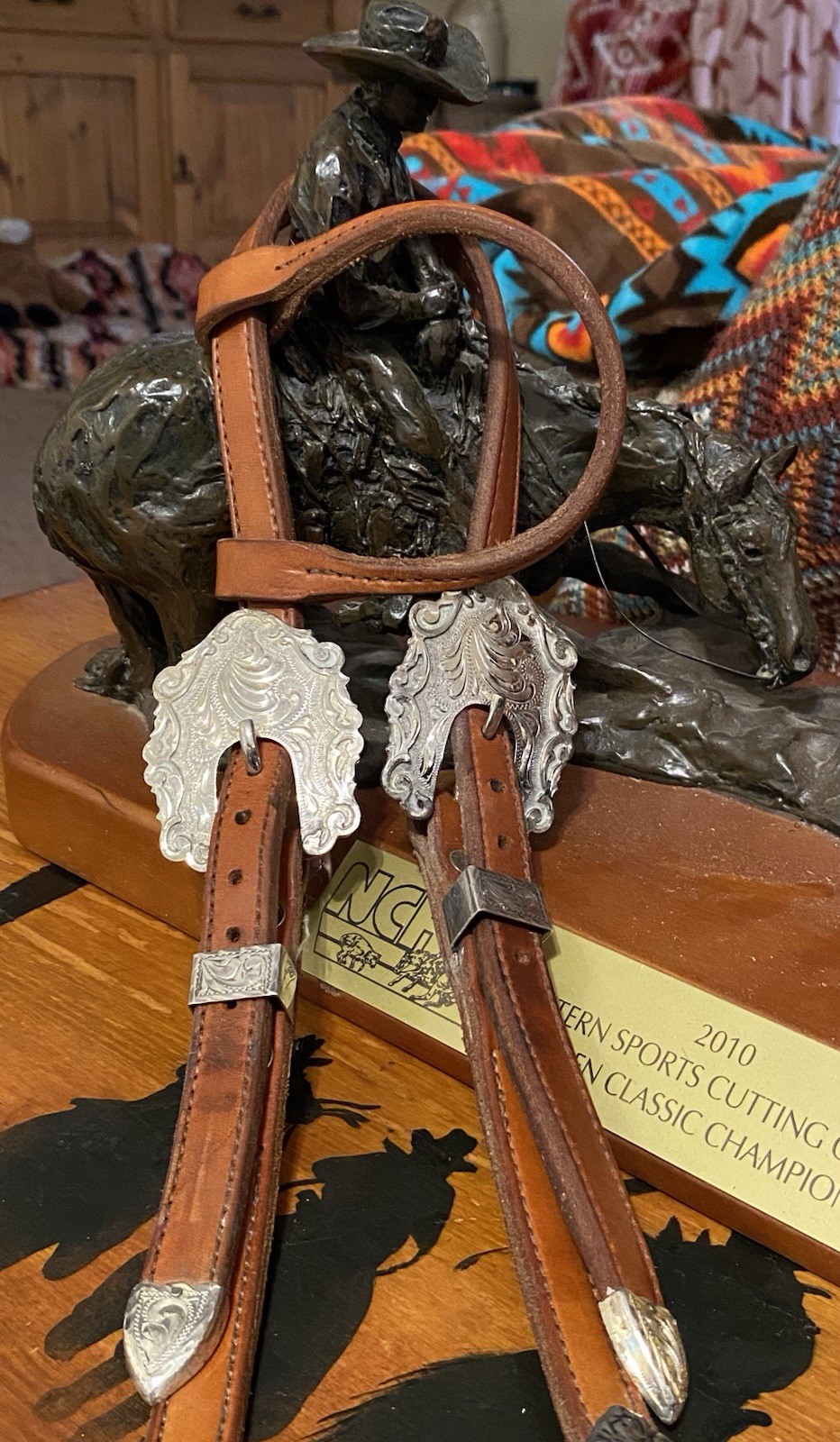 Kathy’s Custom “ Santana “ Large Silver Buckles Western Show Headstall USA