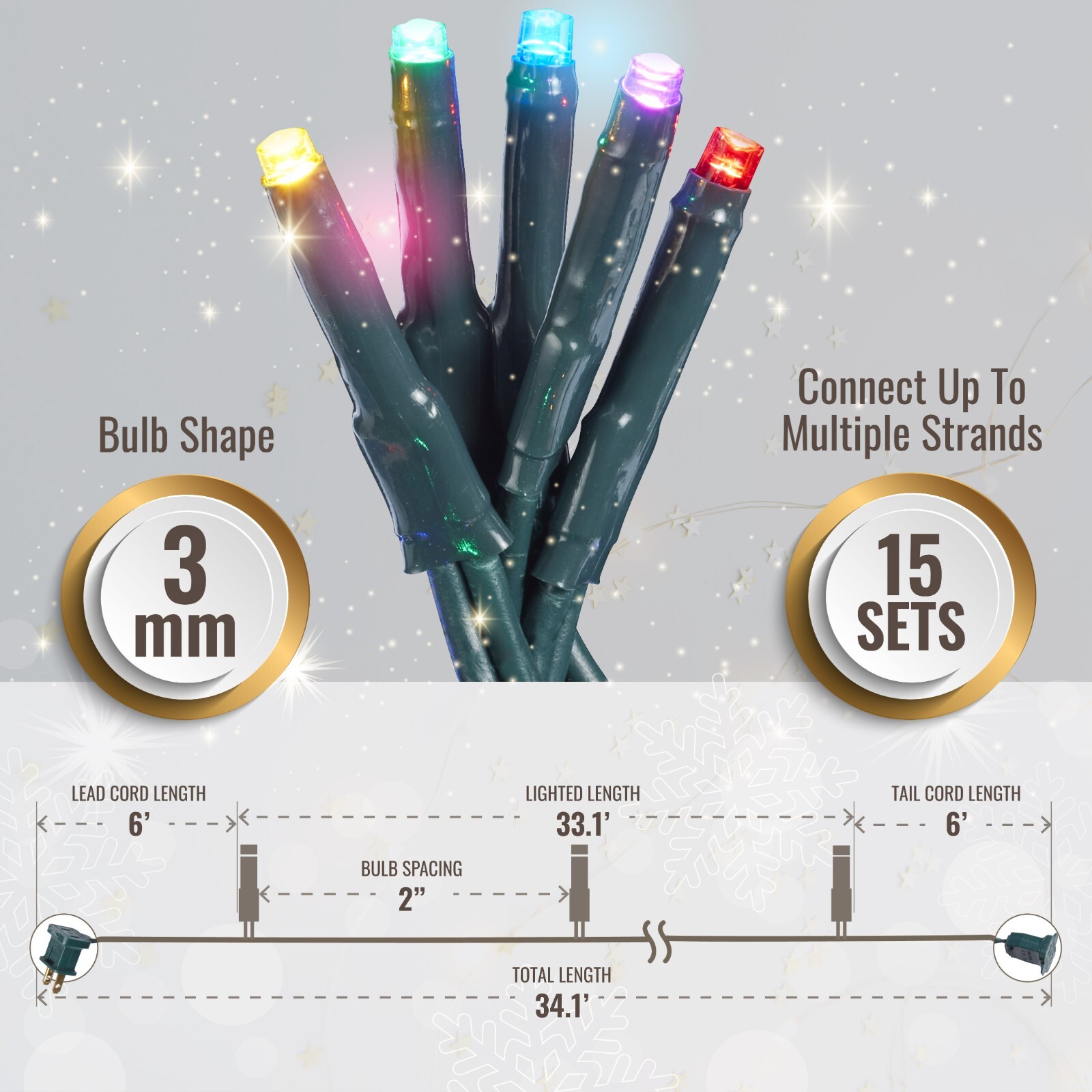 Aurio Starry Light Super Bright 200LED 3MM