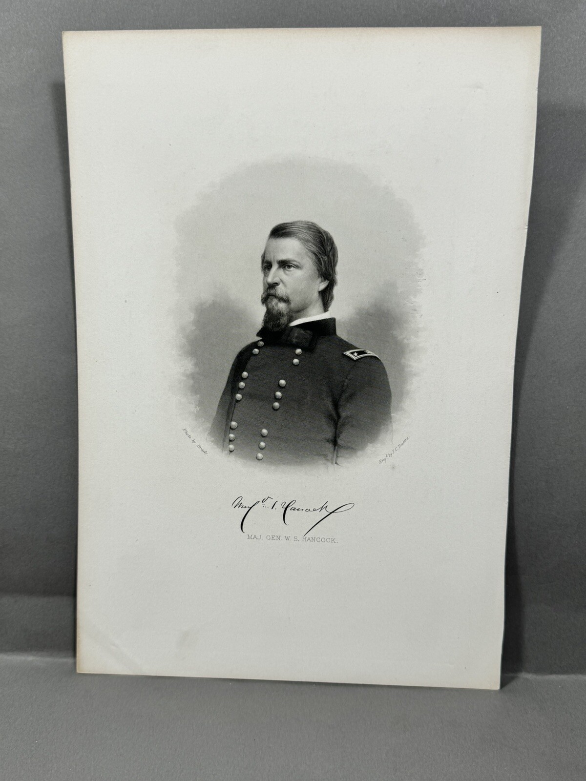 1860 Original American CIVIL WAR Print Union Brigadier GENERAL W.S. Hancock