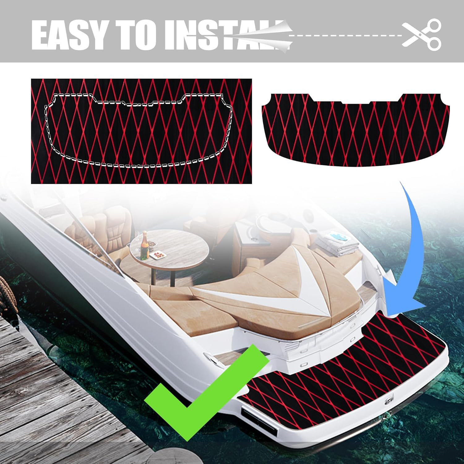 Boat Flooring - EVA Foam Boat Decking - Marine Mat Self-Adhesive Flooring Sheet