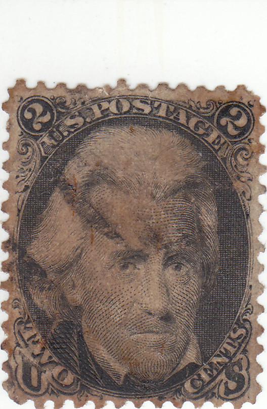Scott # 73 - 2 cents - Black - Jackson - Used- $70.00 SCV