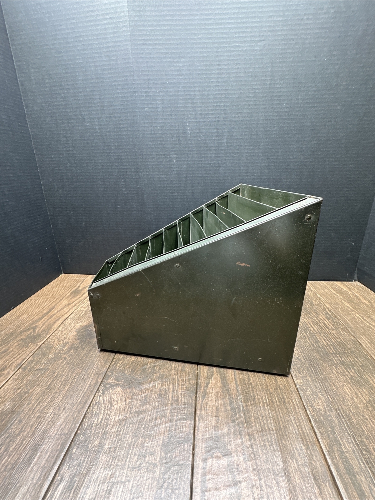 Wilson Jones Envelopes Green Metal Store Display Paper Sorter File Advertising