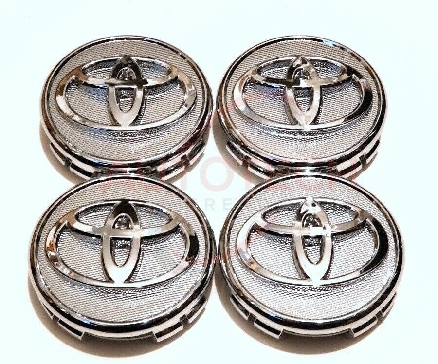 SET OF 4 TOYOTA WHEEL RIM RIMS CENTER HUB CAPS CHROME LOGO 57MM PRIUS COROLLA