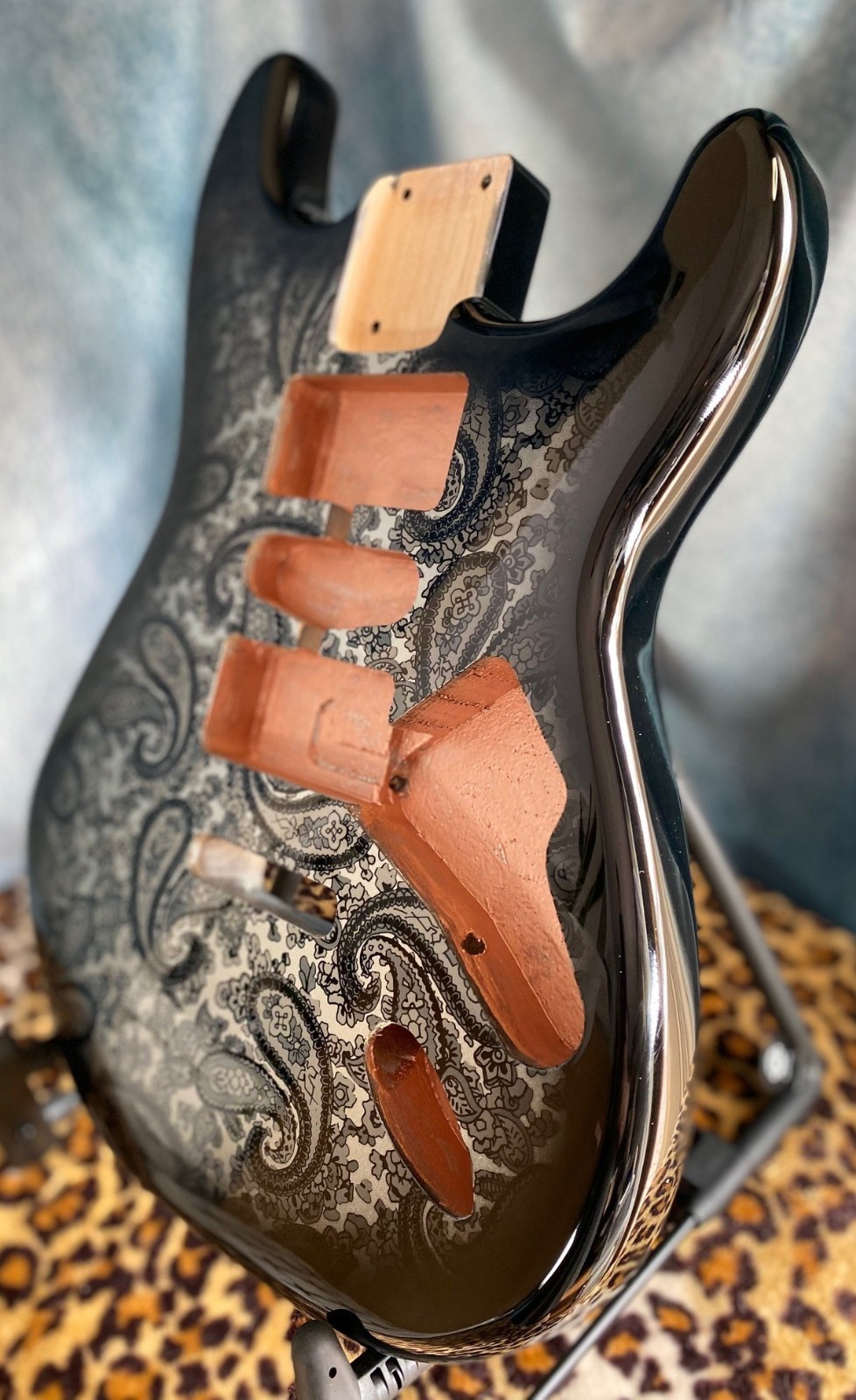 Paisley Stratocaster HSH Alder Fender Replacement Body Shielded Cavity