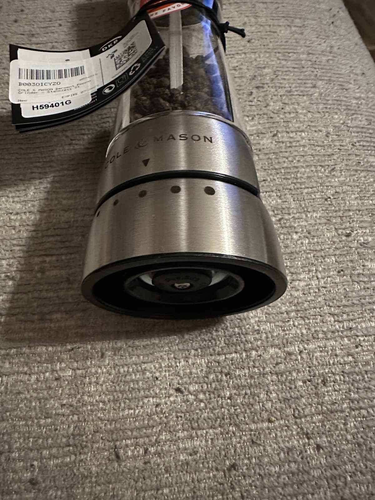 Cole & Mason Derwent Stainless Steel Pepper Mill Refillable Pepper Grinder