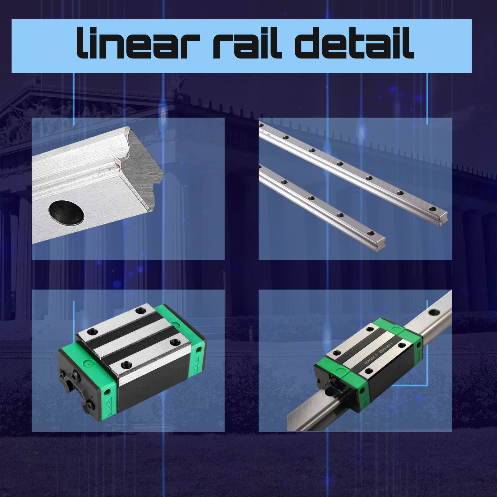 HGR15/HGR20/HGR25 Linear Guide Rail +SFU1605 Ballscrew with nut 200mm-2200mm Set