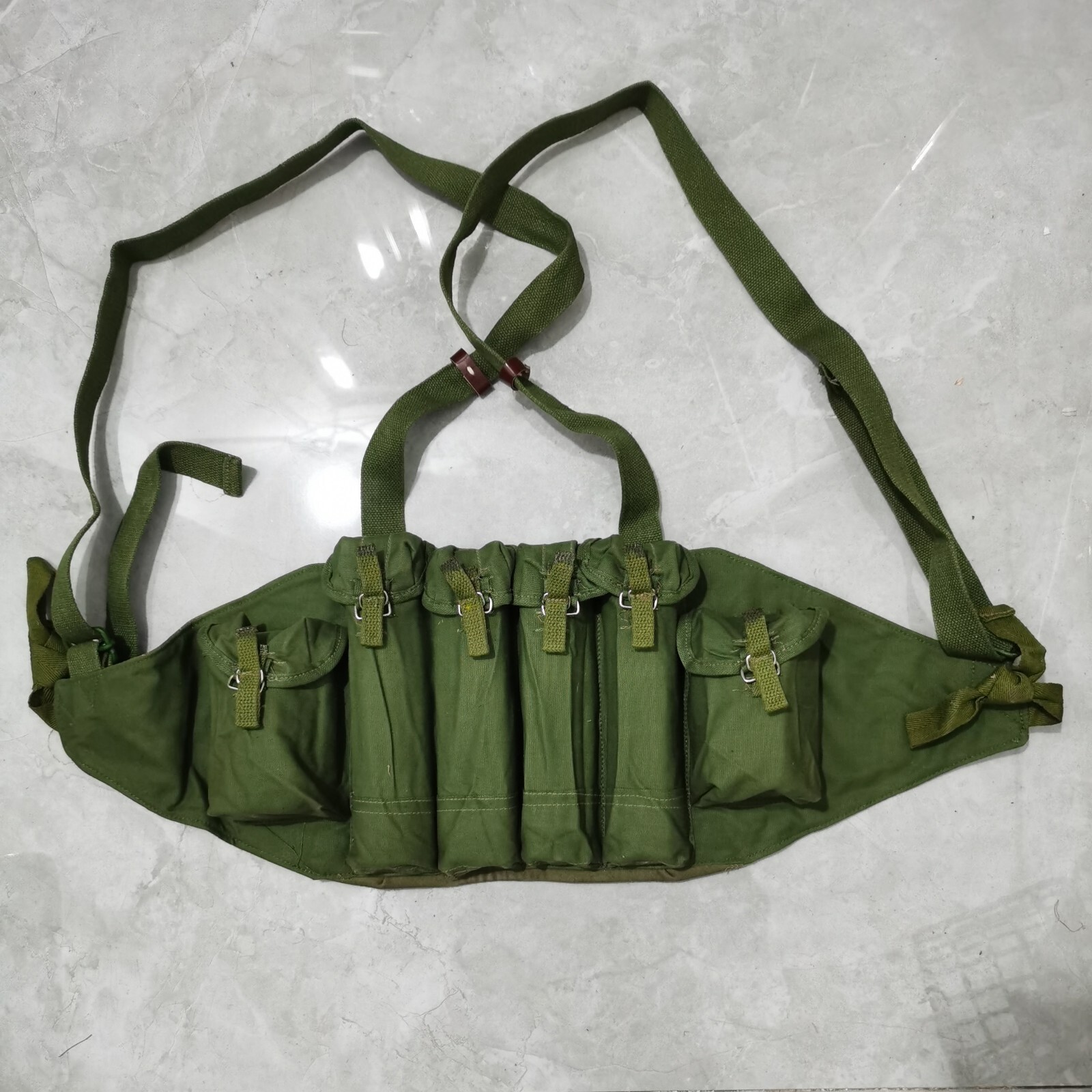 Chinese Army Type 85 Tokarev Chest Rig 7.62 30rds Mag Pouch Ammo Canvas Bag