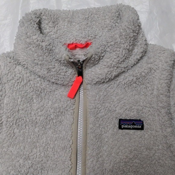 Patagonia Los Gatos Girls Gray Fleece Zip Up Vest Kids Size M