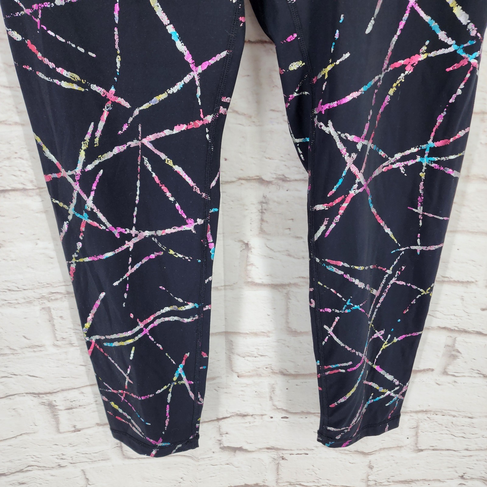 Zyia Active Leggings Size 12 Yoga Running Metallic Colorful High Waist Gym Walk