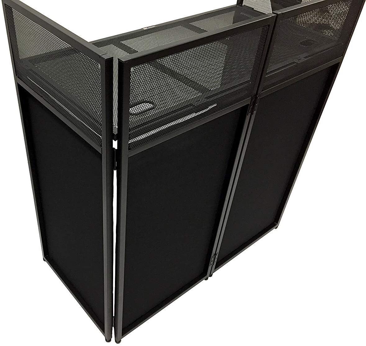 Jumbo 53" Wide DJ Event Facade White/Black Scrim Booth Two Top Corner Table Tops