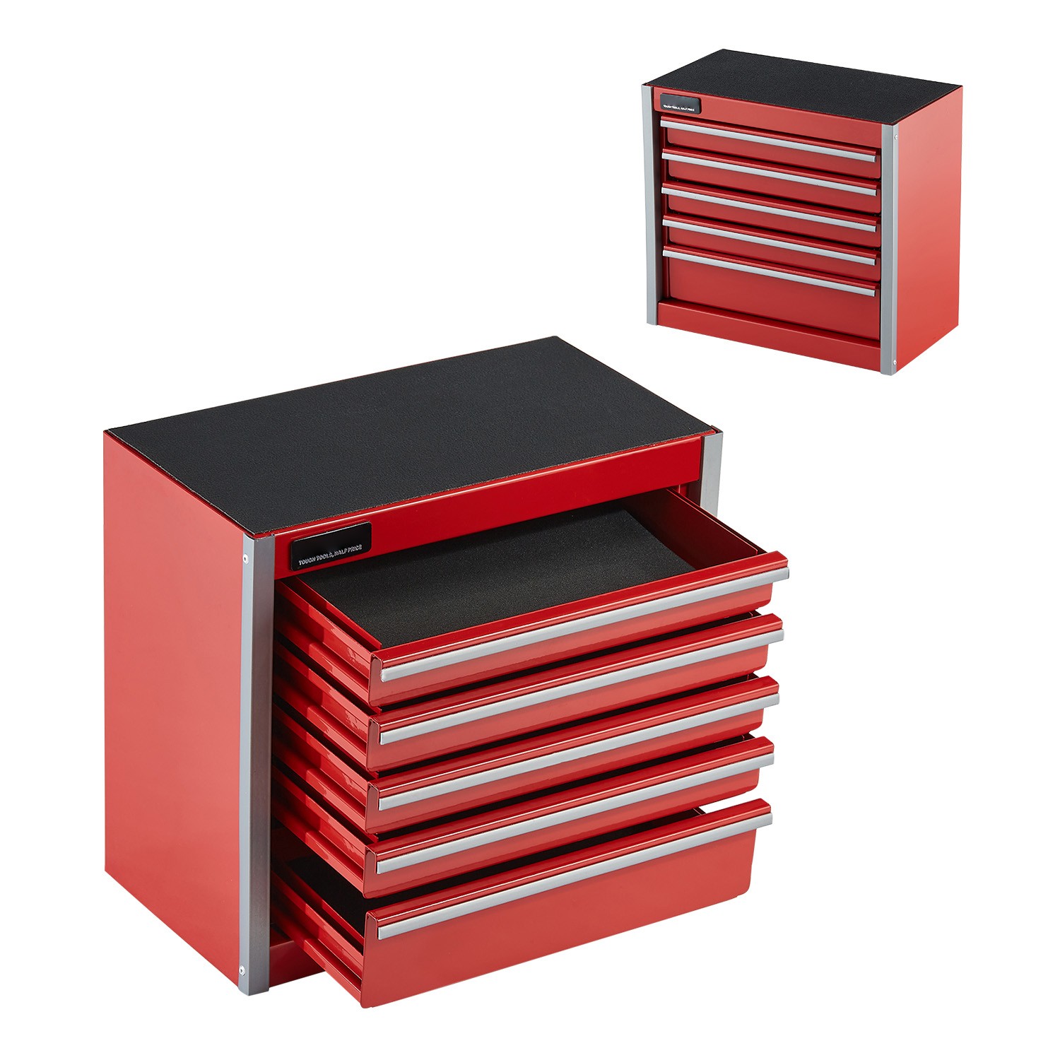 Uimoso Portable 8.6-inch Metal Tool Box with 5 Compartments for Tool Storage Red