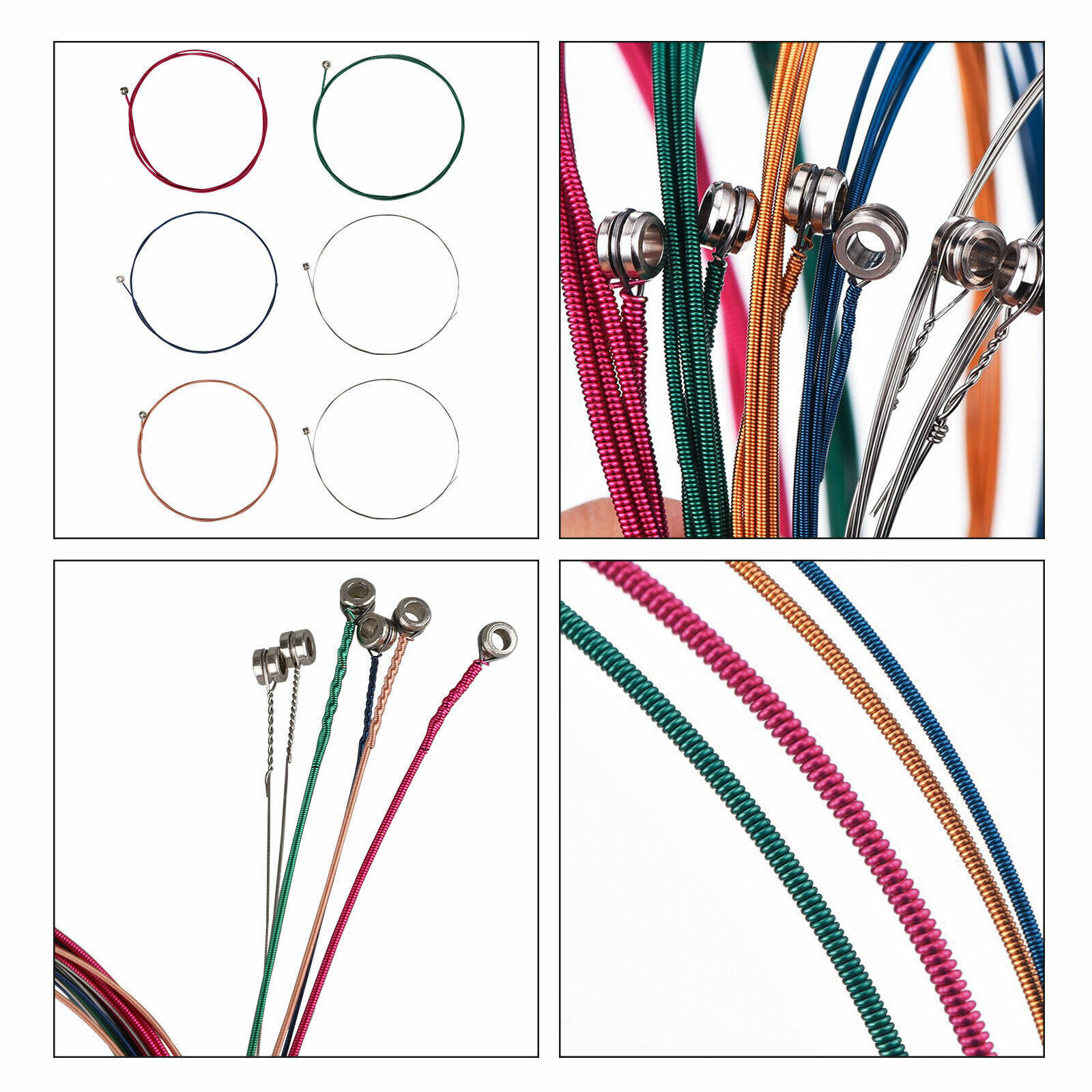 3 Sets of 6 Guitar Strings Replacement Steel String for Electric Acoustic Guitar