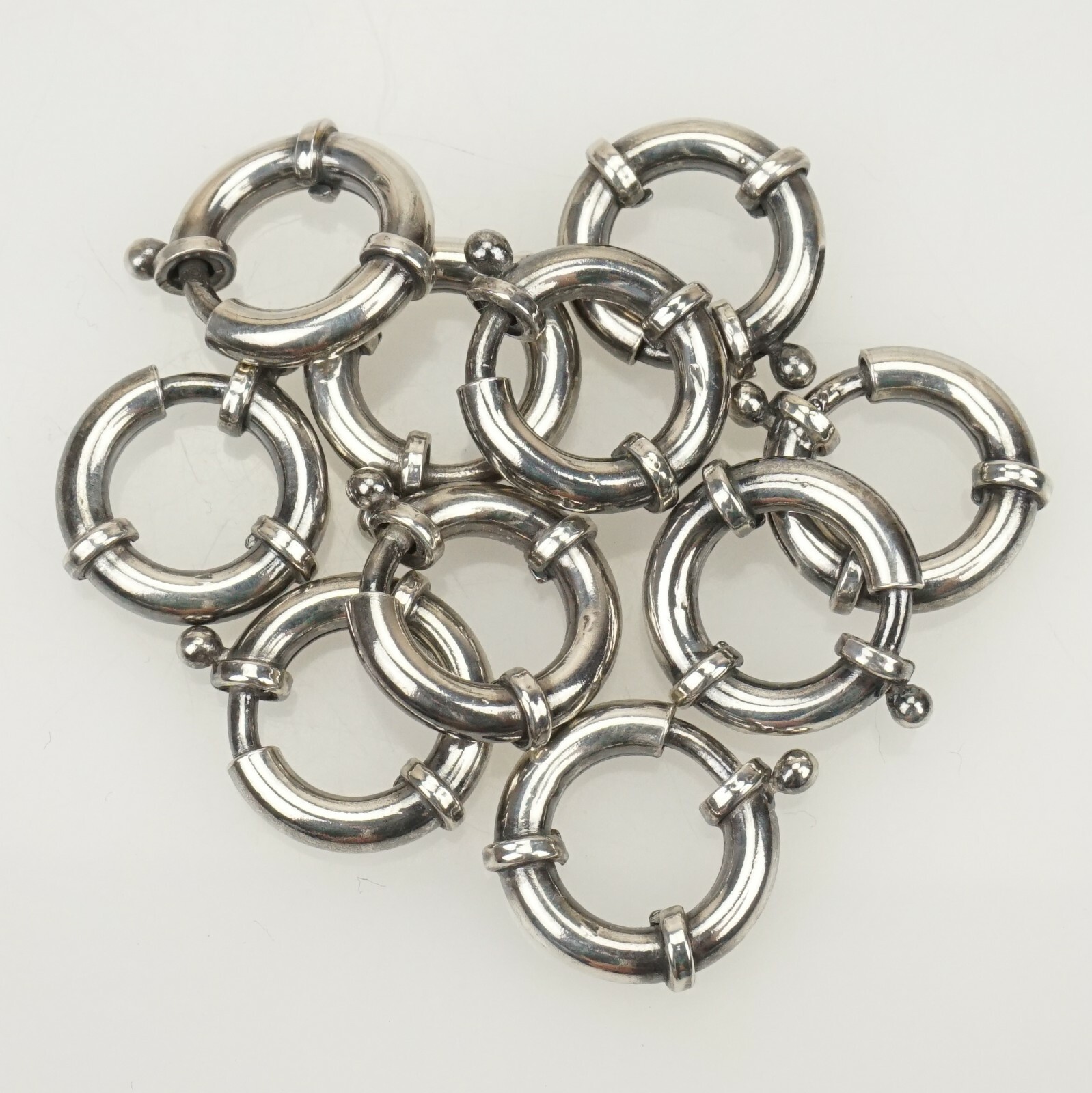 925 Silver Clasp Chain Pocket Watch Dog Sterling Clip Fusee Albert Fob spring