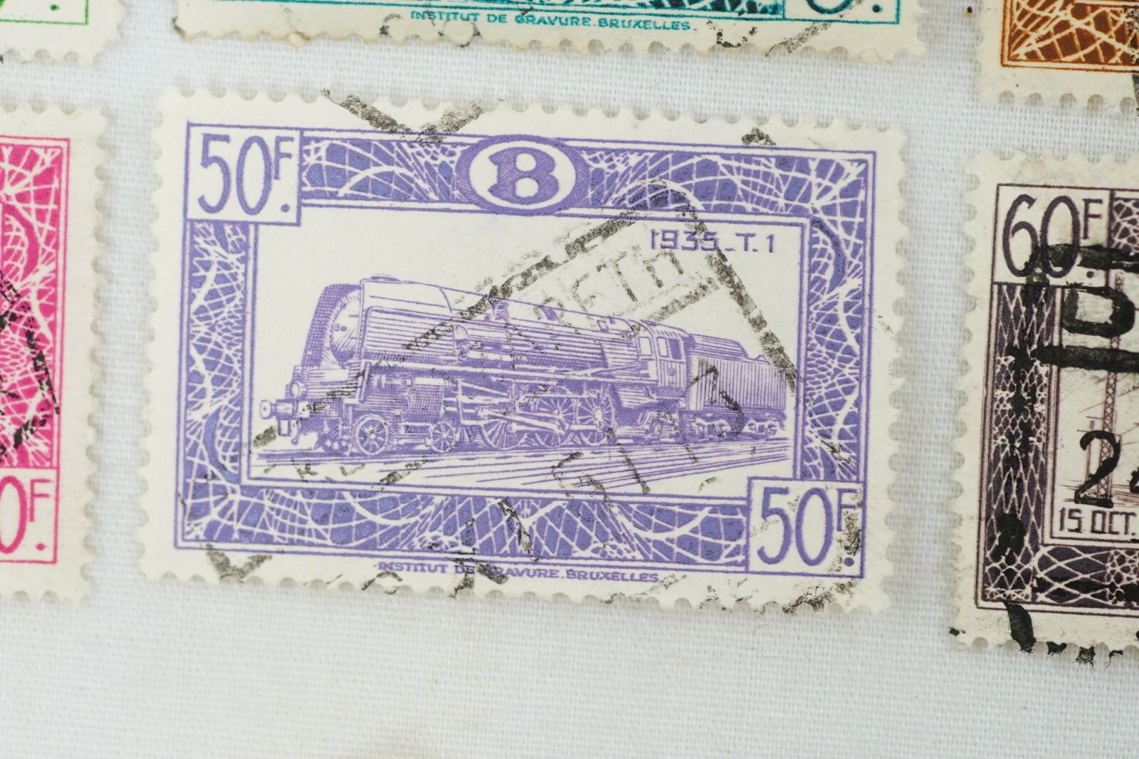 1949 Belgium Locomotive Stamps w/ Commemorative Electric Locomotive Q327