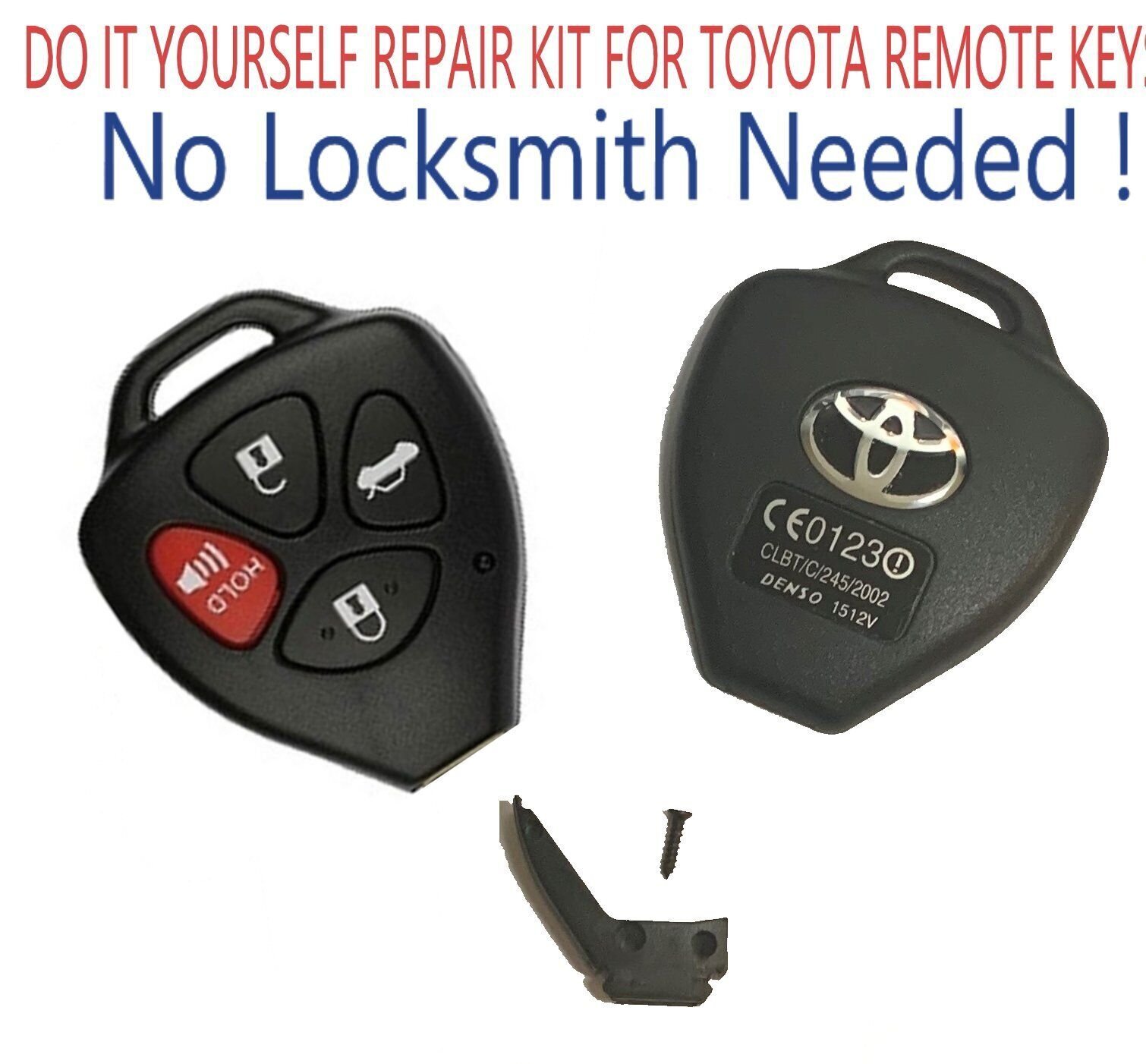 TOYOTA Camry 2006-2012 Remote Key Shell Repair Kit DIY NO Locksmith Needed A+