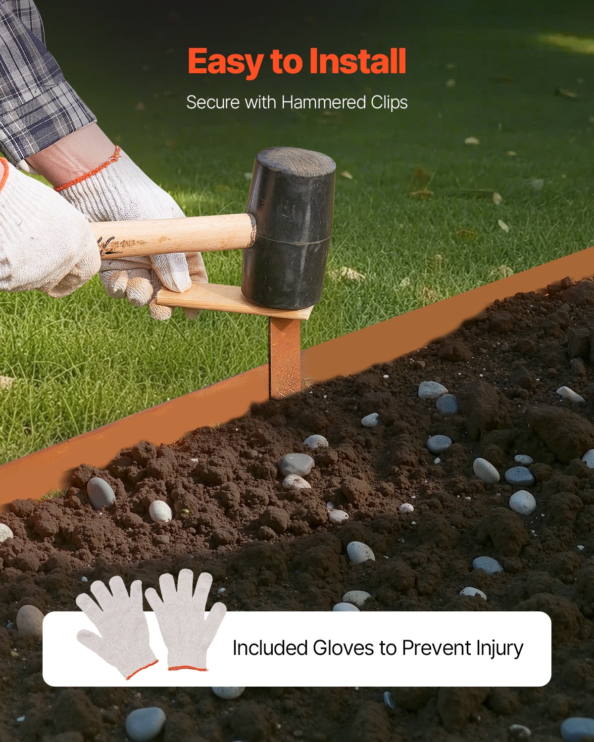 Steel Landscape Edging 10 Packs 40x4.5in Weather-Resistant Garden Edging