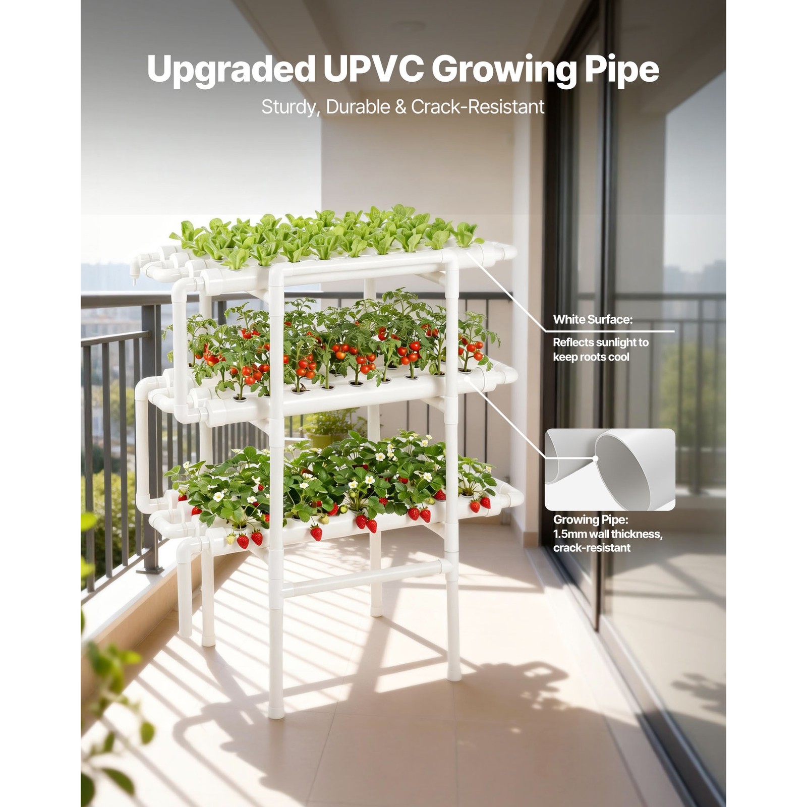 Uimoso Hydroponic Grow System 3 Layer 108 Planting Sites Hydroponic Growing Kit