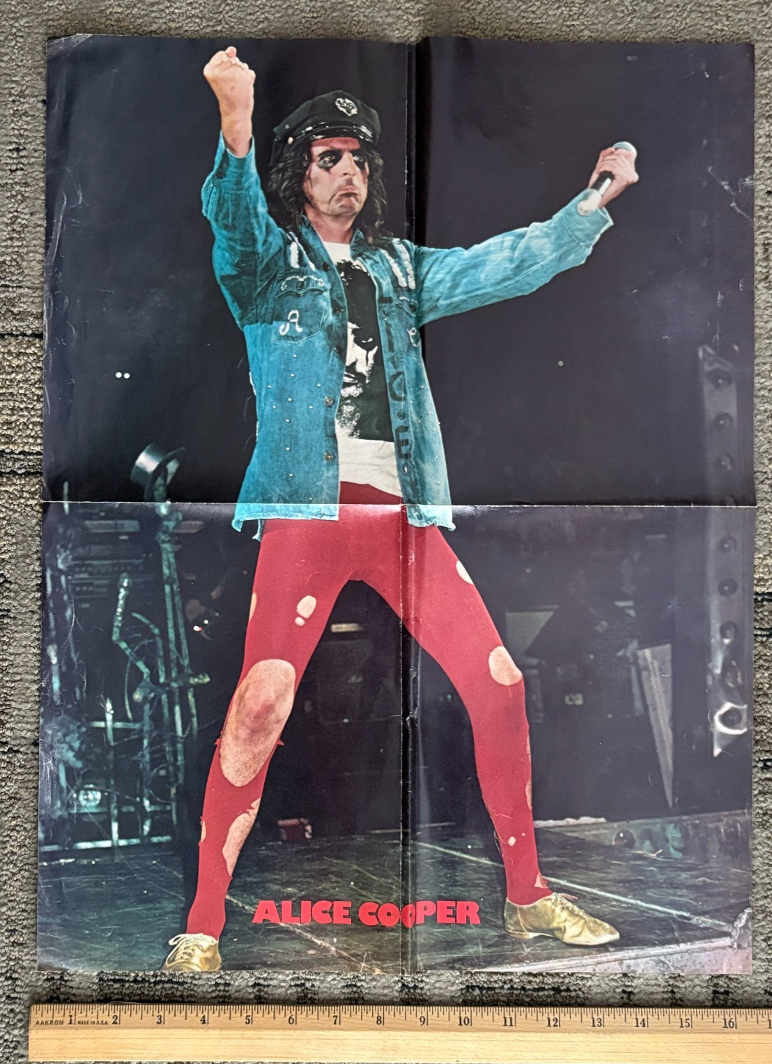 S Vintage 1975 ALICE COOPER POSTER (21.25 x 16.5) inch Circus Magazine