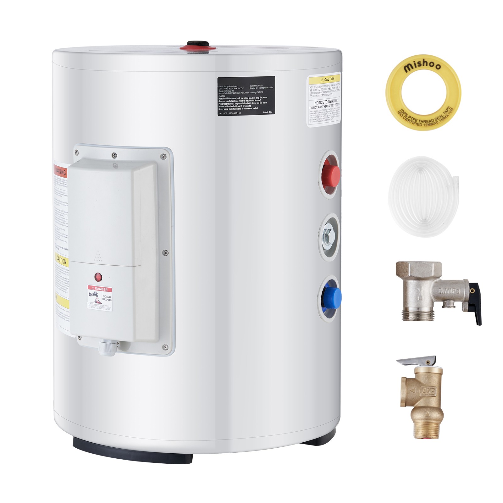 Uimoso 10 Gallon Point of Use Hot Water Heater 1.6Kw Electric Instant Compact
