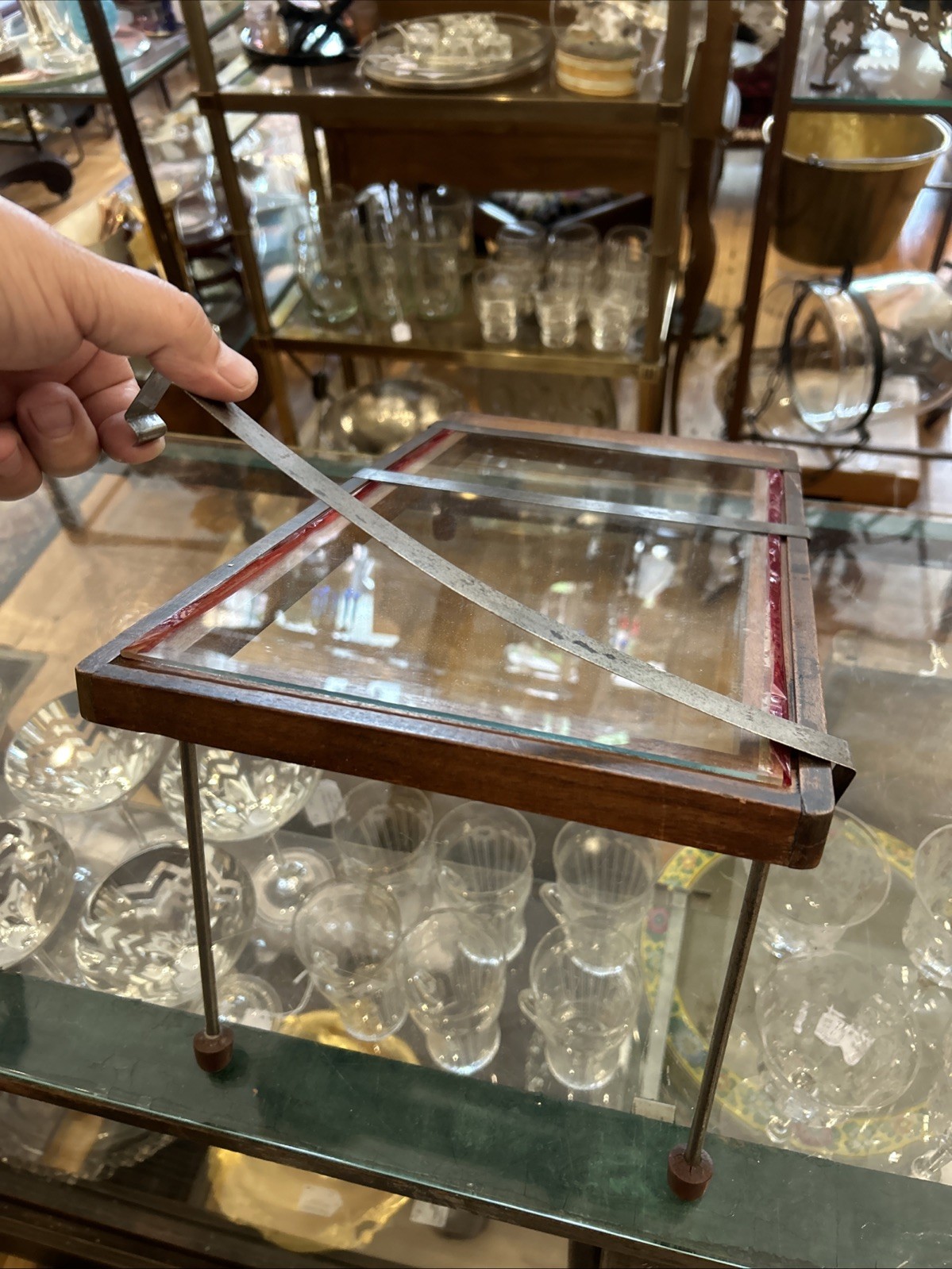 Antique Photo Negative Retouching Easel Photography Wood Glass