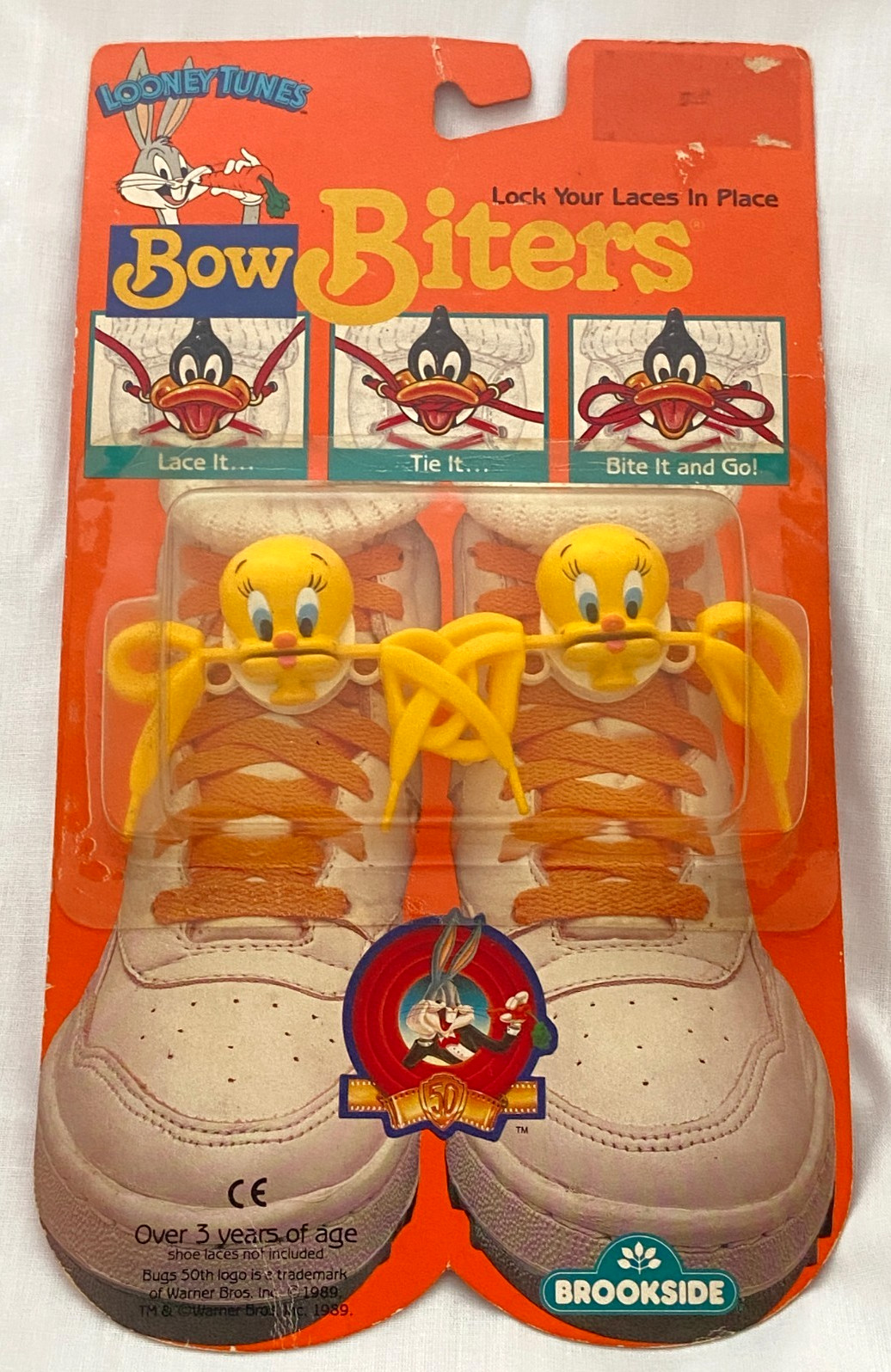 Vtg 80's TWEETY BIRD Looney Tunes BOW BITERS Shoelace Holders NEW
