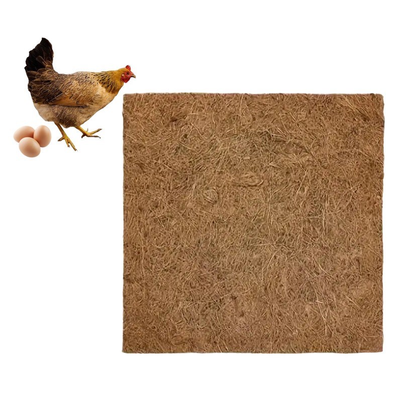 10Pcs 30x30cm Chicken Nesting Pads - Natural Coir Mat for Small Animals & Birds
